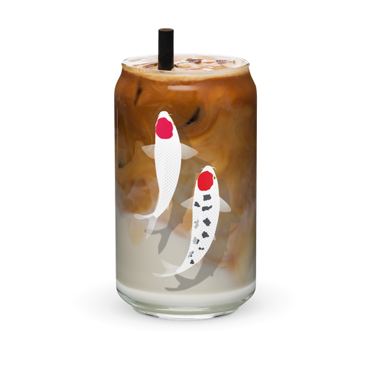 [Koi] Vidro em forma de lata Tancho vermelho e branco