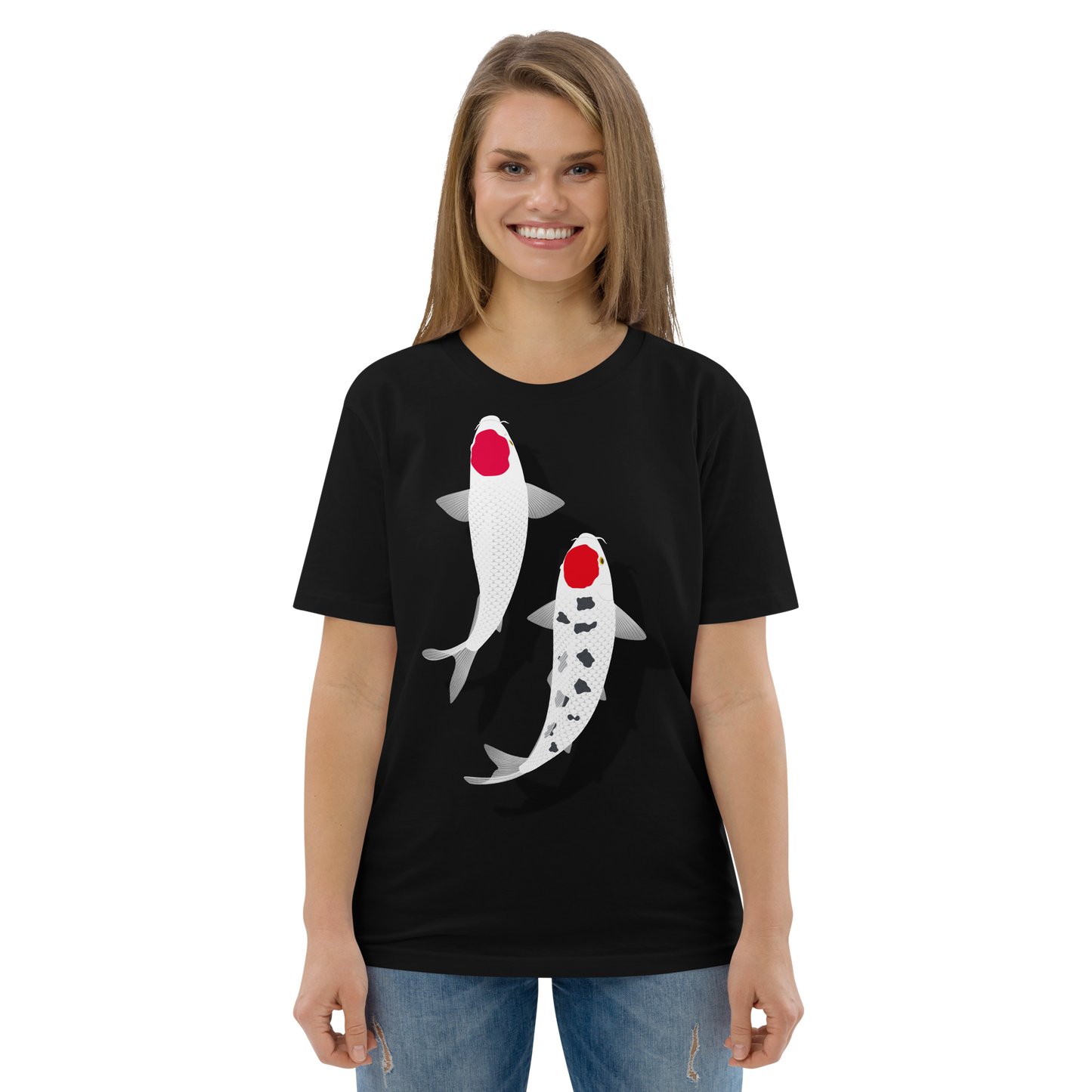 [Koi] Camiseta Tancho Vermelho e Branco (Unissex)