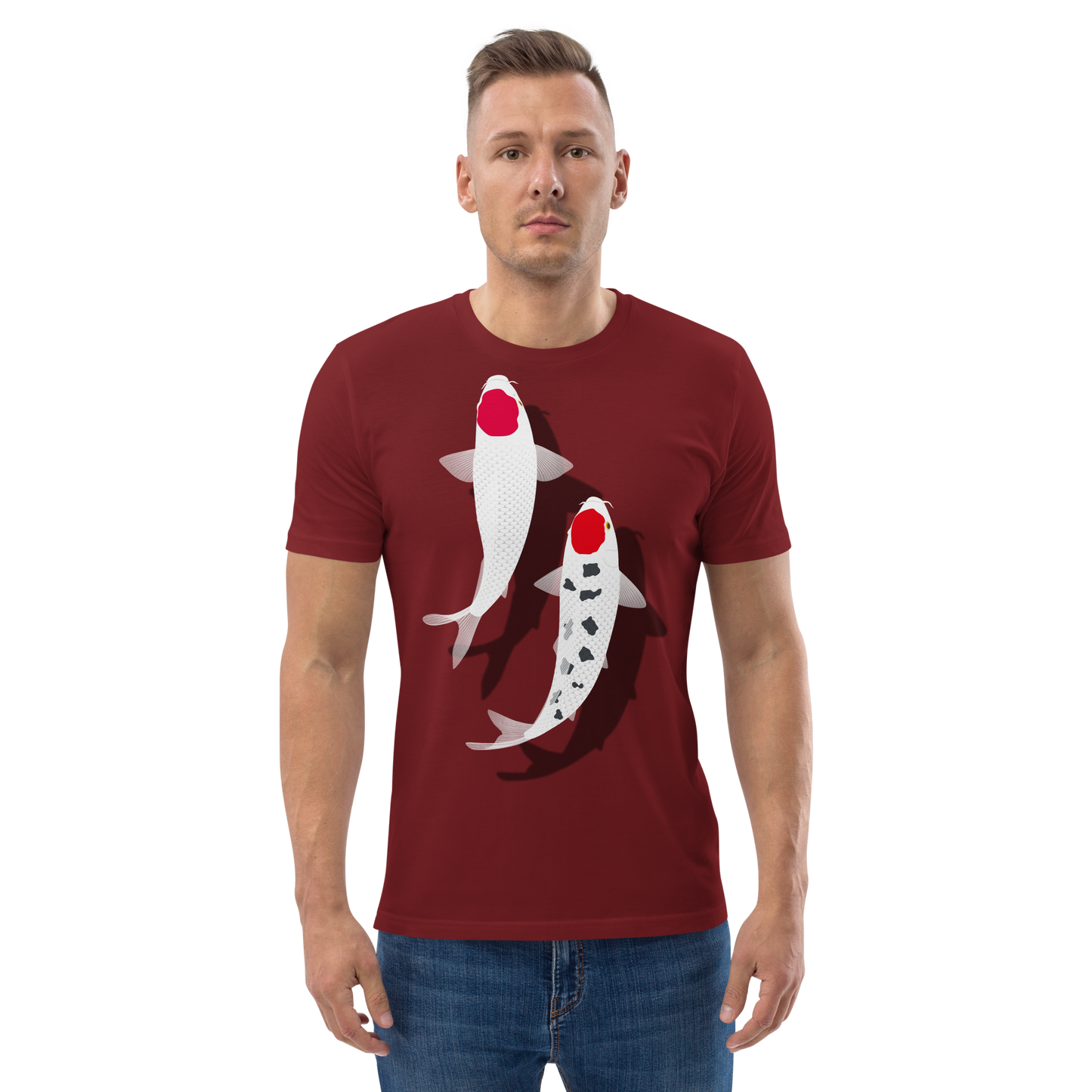 [Koi] Camiseta Tancho Vermelho e Branco (Unissex)