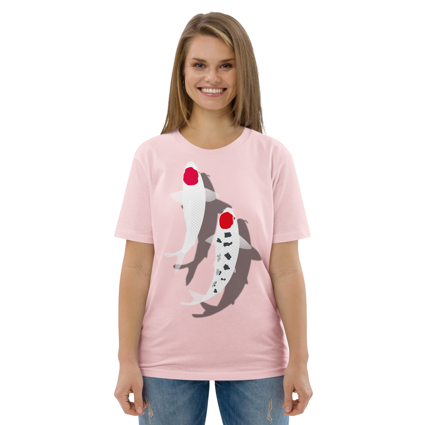 [Koi] Camiseta Tancho Vermelho e Branco (Unissex)