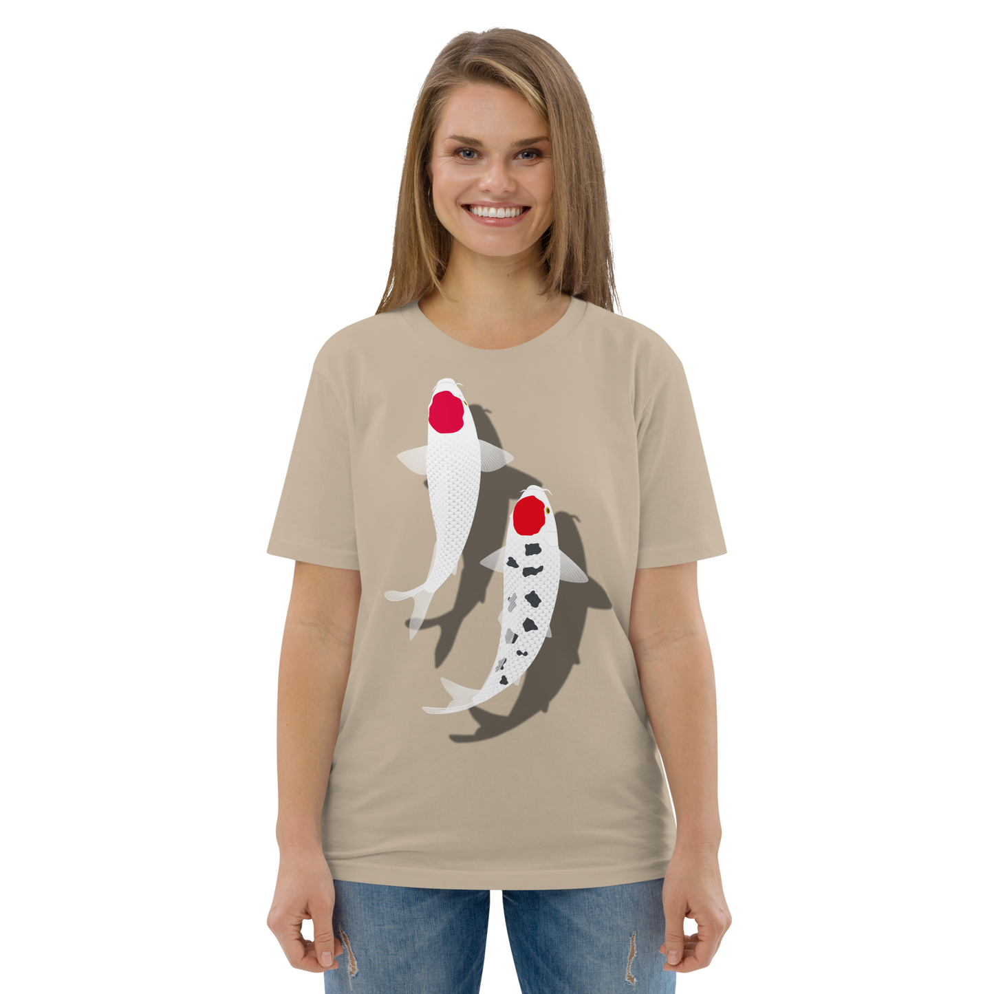 [Koi] Camiseta Tancho Vermelho e Branco (Unissex)