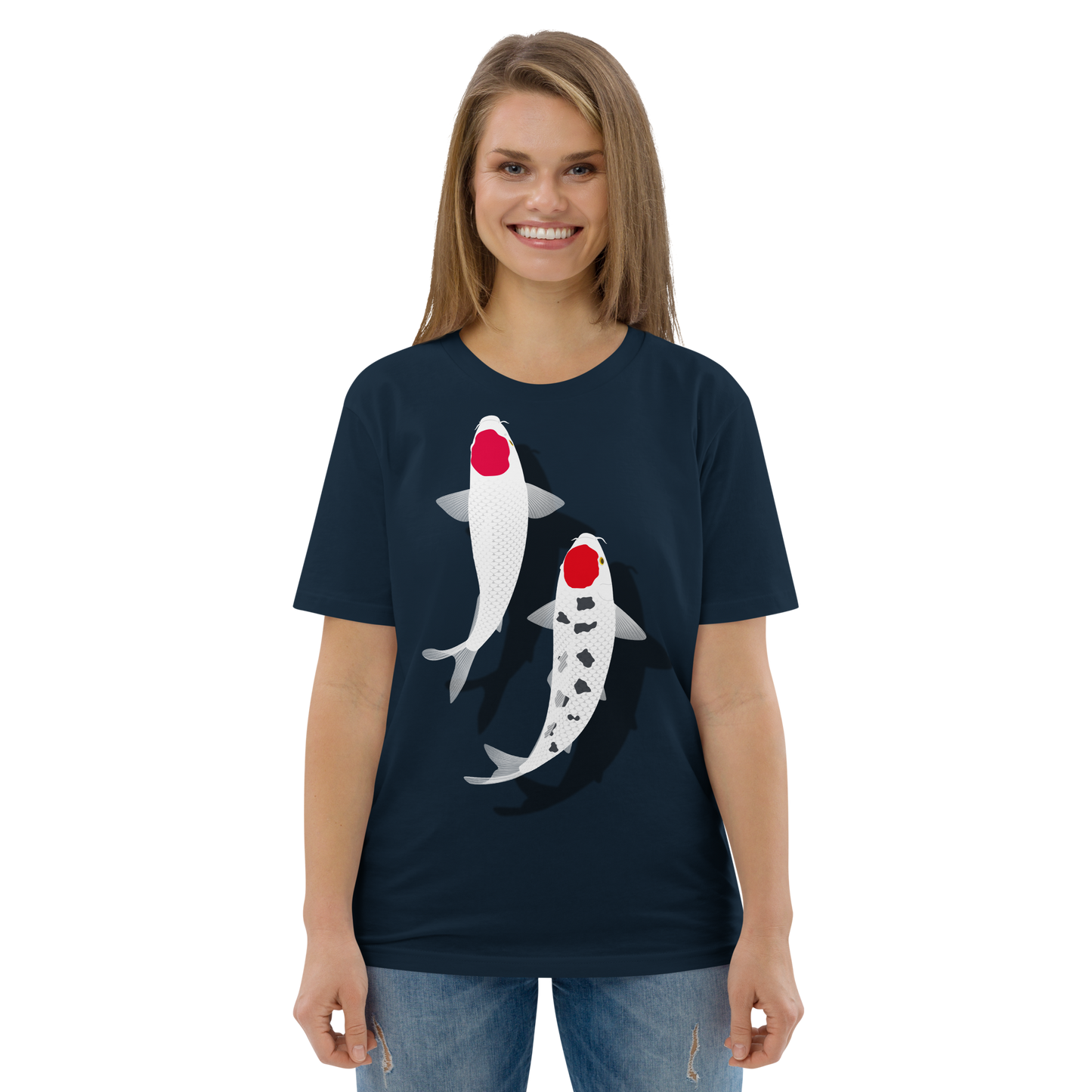 [Koi] Camiseta Tancho Vermelho e Branco (Unissex)