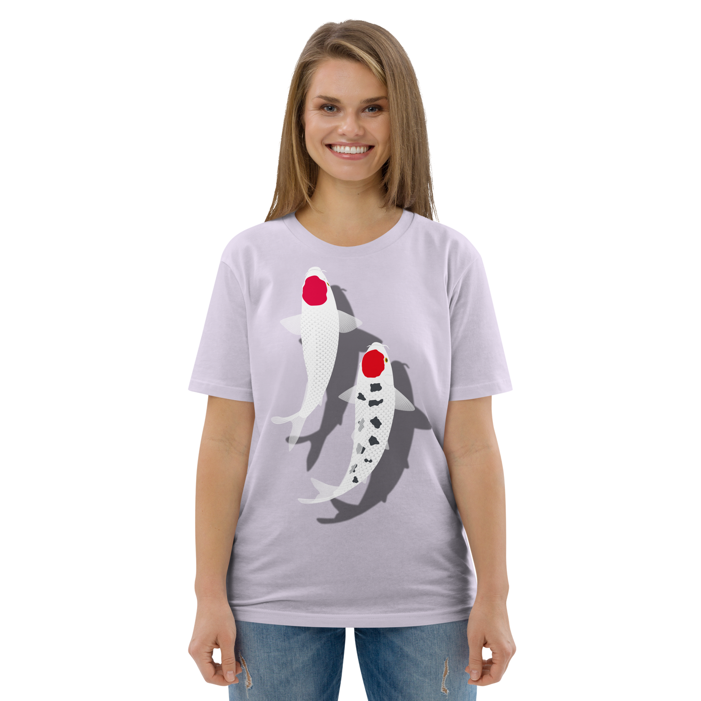 [Koi] Camiseta Tancho Vermelho e Branco (Unissex)