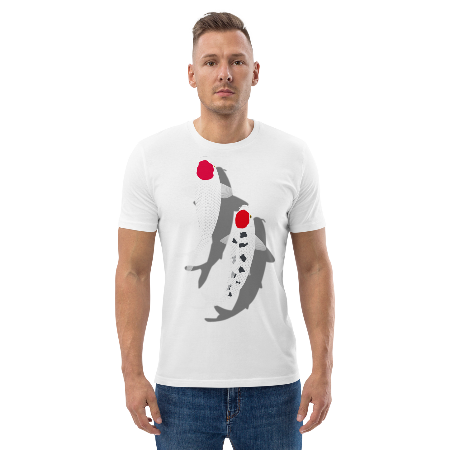 [Koi] Camiseta Tancho Vermelho e Branco (Unissex)