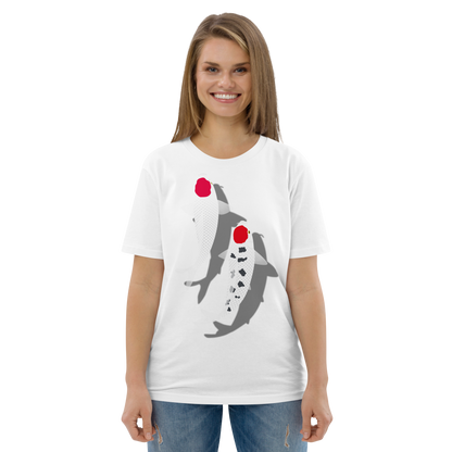 [Koi] Camiseta Tancho Vermelho e Branco (Unissex)