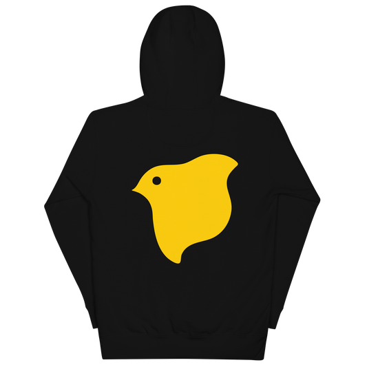 Logotipo amarelo com capuz (Unisex)
